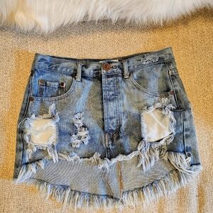 One X One teaspoon Junk Yard Denim Skirt Size 26